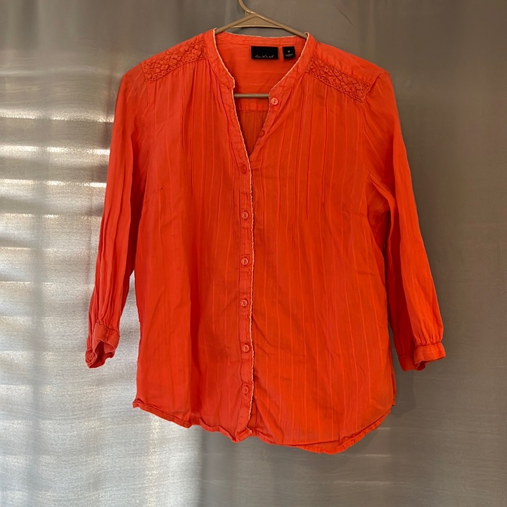 Salmon button up blouse